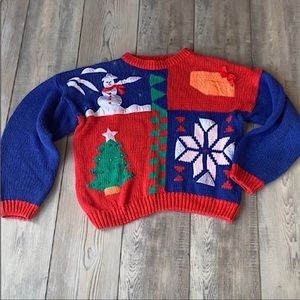 One Step Up Color Blocked Ugly Christmas Sweater